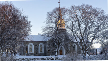 church in a winter landscape