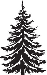 Obraz premium Christmas tree Silhouette Vector 