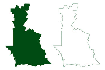 Buenaventura municipality (Free and Sovereign State of Chihuahua, Mexico, United Mexican States) map vector illustration, scribble sketch Buenaventura map