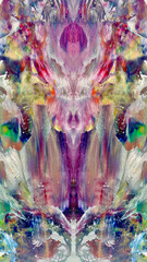 Fototapeta premium Abstract art background . Hand painting artwork on canvas .