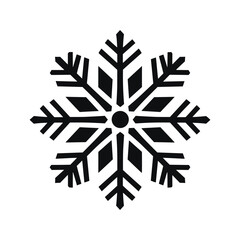 Abstract Black Snowflake Icon – Vector Illustration
