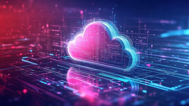 PaaS cloud platform for software development concept illustrated in a digital image.
