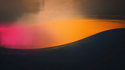 Fototapeta premium Horizontal Grunge Warm Black, Brown and Orange Textured Background with Bold Brushstrokes