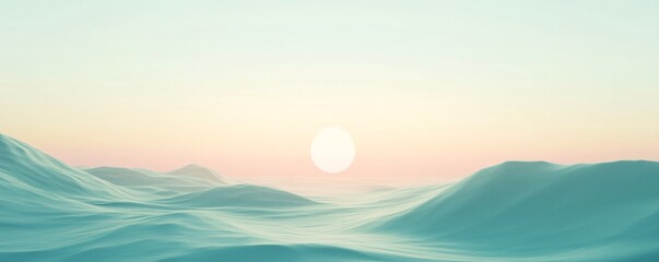 Fototapeta premium Soft light effect on a seafoam green gradient