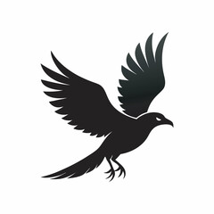 Obraz premium A vector silhouette image of a flying bird