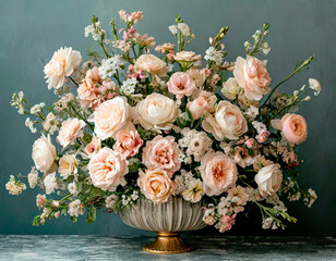 bouquet of flowers of pastel colors