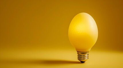 Egg lightbulb on a bright background. Idea concept.