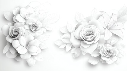 White paper flowers, delicate and intricate.