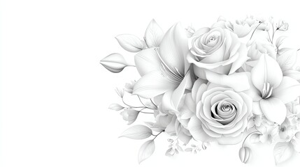 Elegant white floral arrangement art