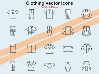 Icons representing clothing and fashion items