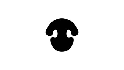 dog nose, black isolated silhouette
