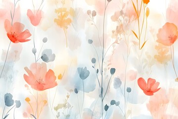 Whimsical Watercolor Dance: Airy Splashes Forming a Delicate Pattern
