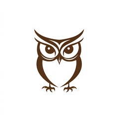 Fototapeta premium Minimalist owl graphic design for branding purposes digital art modern aesthetic creative space vector illustration concept