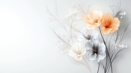 Elegant floral design with soft pastel hues.