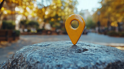 map with a location pin marking a destination, showing highlighted routes and pathways that represent journey, exploration, and the connection between places and people