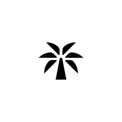 palm tree icon, simple style palm tree silhouette.