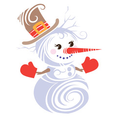 white snowman on white backgroundwhite snowman on white background