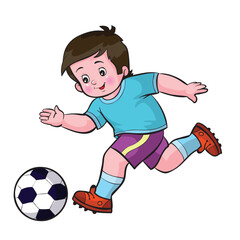 boy playing football with ball