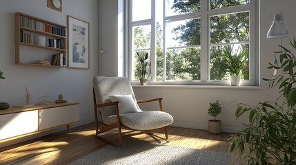 Stylish Scandinavian Living Room with Armchair Loft Modern":