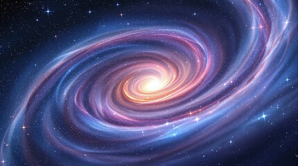 Fototapeta premium Swirling Pink and Blue Galaxy in Deep Space