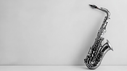 Elegant Saxophone Against Minimalist Background