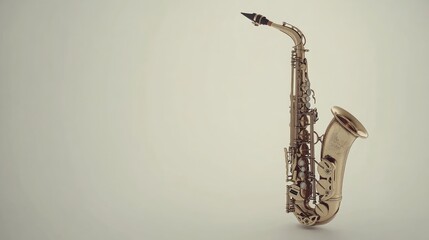 Elegant Saxophone on a Minimalist Background