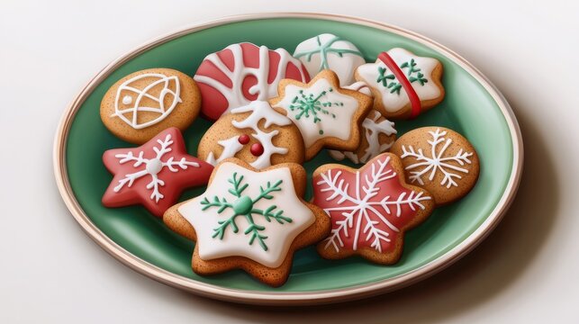Plate with Christmas cookies