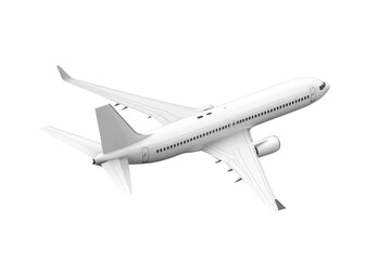 Airborne Elegance. Realistic airplane flying isolated on white background