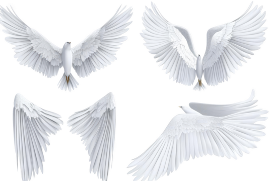 Heavenly Angel Wings. Realistic and detailed angel wings isolated on white background concept