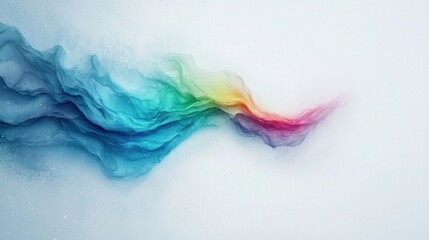 Fototapeta premium Colorful Abstract Waves Flowing on Soft White Background