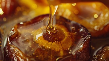 Honey Falling on a Date Fruit