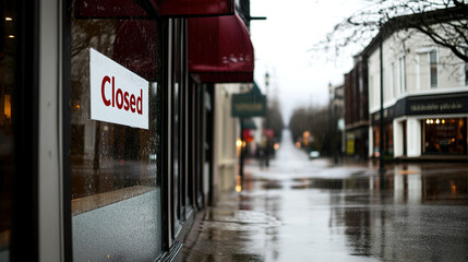Closed boutique storefront with elegant window display, symbolizing the end of a day and the anticipation of a new beginning