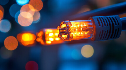 network cables with metal and optical fibers, showcasing the intricate connection between modern technology and communication infrastructure