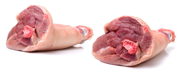 raw pork (leg) isolated on white background