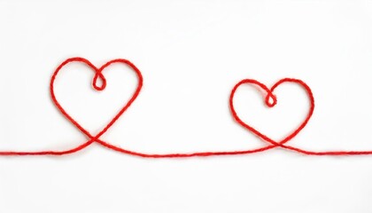 Symbolic Red String of Fate: Capturing the Romance and Timeless Connection for Valentine's Day Love Stories. Perfect for Cards, Blogs, or Heartfelt Stories of Eternal Bonds with Unique Visual Appeal