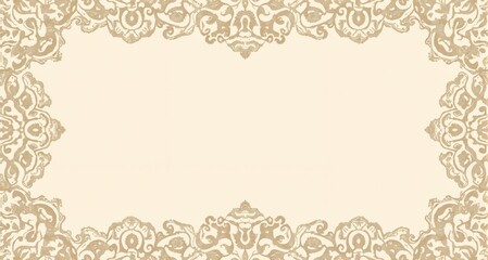 Elegant vintage ornamental frame in beige color with copy space for decorative backgrounds