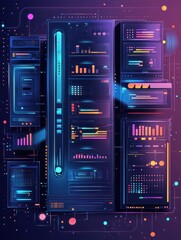 Fototapeta premium Information storage infrastructure abstract concept vector illustration set. Big data architecture, big data visualization, data entry services, business intelligence, outsource abstract metaphor.