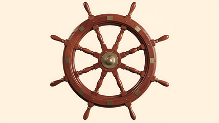 Wooden Ship's Wheel with Eight Spokes