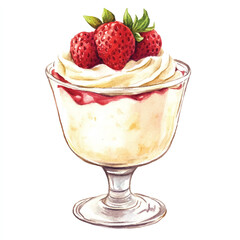  Pudding watercolor clipart illustration