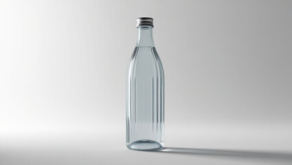 AI generative. Mockup of transparent mineral water  bottle on white background. 2