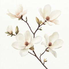 Obraz premium Elegant Magnolia Blossoms on Branch