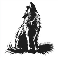 Obraz premium A Wild Wolf Beast Silhouette Beast Illustration on a white bacground