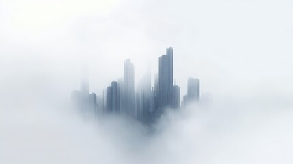 Fototapeta premium Futuristic City with Digital Security Elements