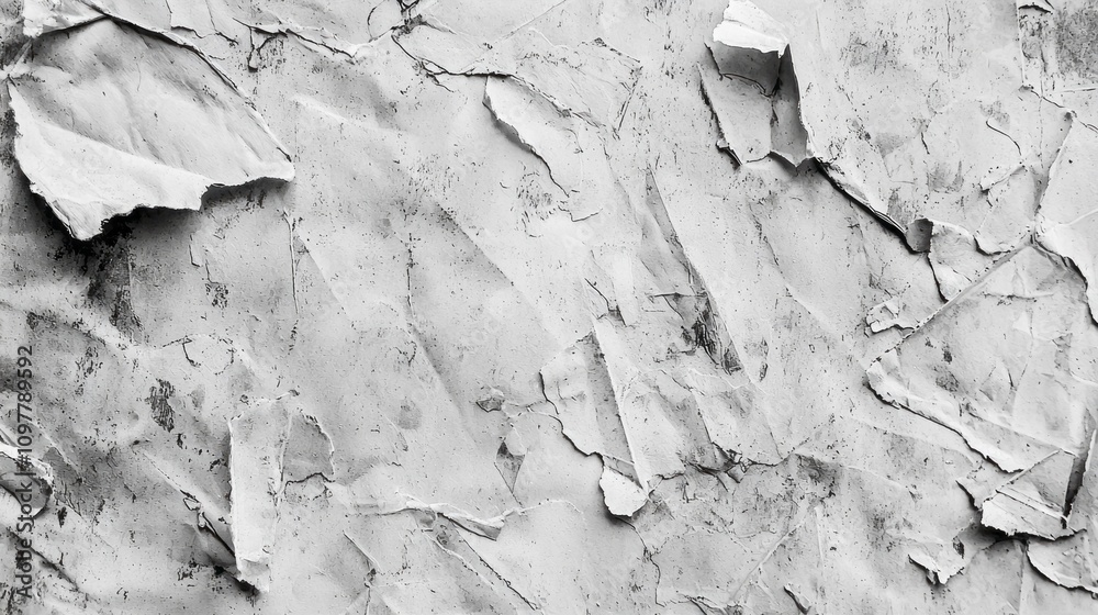 Poster a white background with torn paper on it