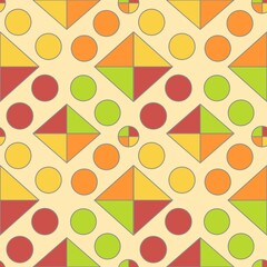 seamless pattern with circles and squares 