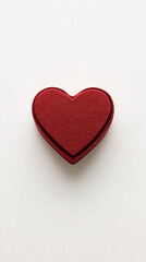 Fototapeta premium red heart shaped box isolated on white background valentine's day gift
