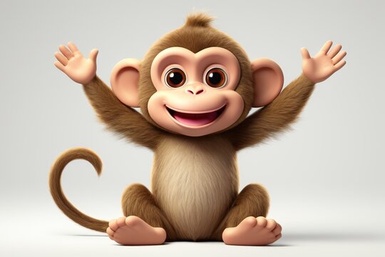 arafed monkey sitting on the ground with its arms up