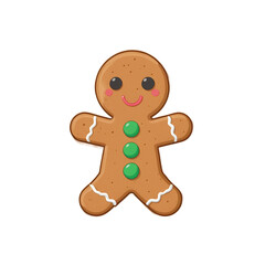 simple minimalist cartoon gingerbread man cookies vector illustration isolated