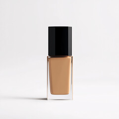 foundation bottle with black cap against a white background  isolated makeup product 3d rendering cosmetic beauty product glass container