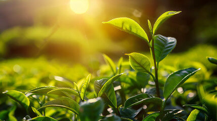 Obraz premium Fresh tea buds and leaves from tea plantations.